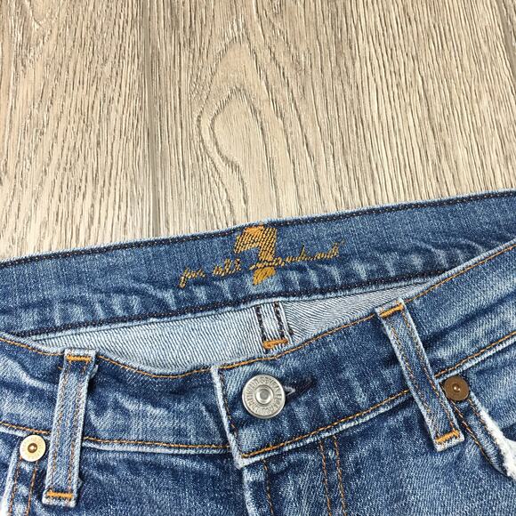 For All 7 Mankind Cotton Denim Bootcut Jeans Blue Size 30 - Picture 4 of 8